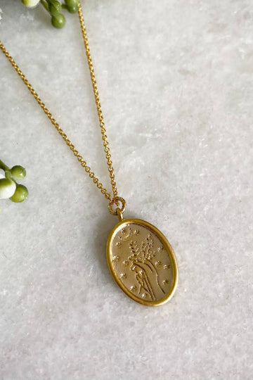 Wisteria London Juniper Gold Wildflower Necklace Wisteria London